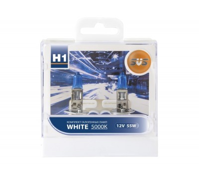 Комплект галогеновых ламп серии White 5000K H1 55W+W5W white.