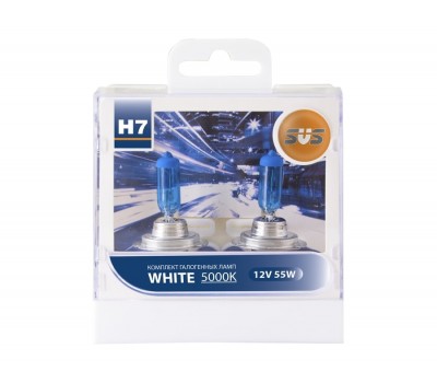 Комплект галогенных ламп SVS серия White 5000K H7 55W