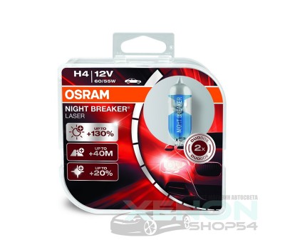 Галогеновые лампы Osram H4 Night Breaker Laser - 64193NBL-HCB