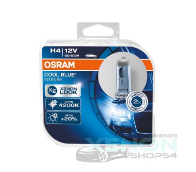 Галогеновые лампы Osram H4 Cool Blue Intense - 64193CBI-HCB
