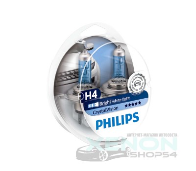 Галогеновые лампы Philips H4 CrystalVision - 12342CVSM