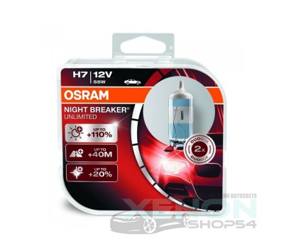Галогеновые лампы Osram H7 Night Breaker Unlimited - 64210NBU-HCB