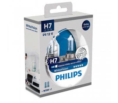 Галогеновые лампы Philips H7 WhiteVision +60% - 12972WHVSM