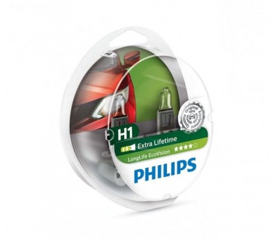 Галогеновые лампы Philips H1 LongLife EcoVision - 12258LLECOS2