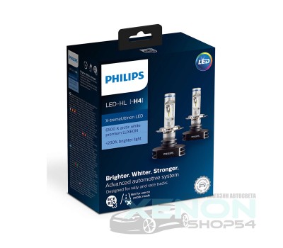 Светодиодные лампы Philips H4 X-Treme Ultinon LED 6500K - 12901HPX2