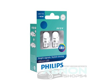 Светодиодные габариты Philips Ultinon LED W5W 4000K- 11961ULW4X2